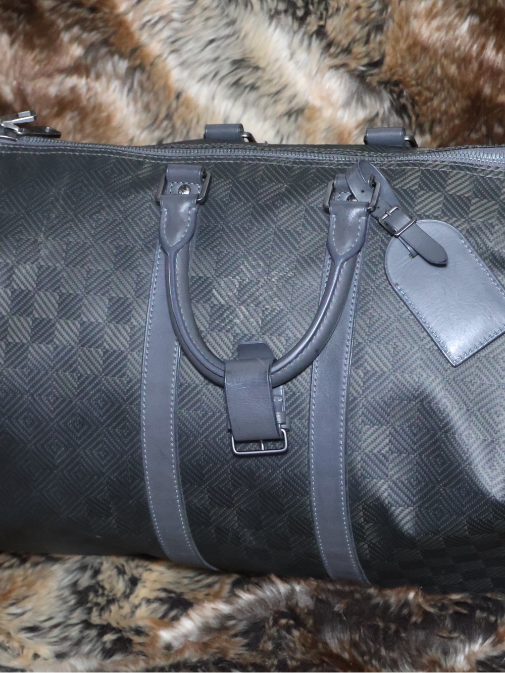 Louis Vuitton (RARE) Grey Carbon Duffle Bag